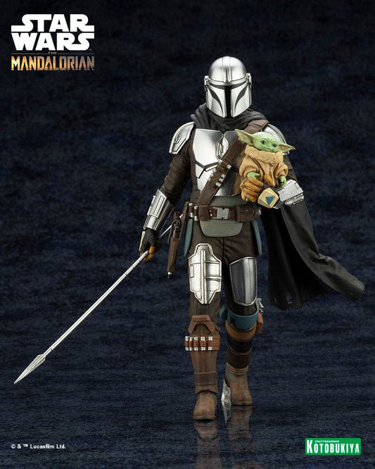 Star Wars The Mandalorian statuette PVC ARTFX 1/10 Mandalorian & Grogu with Beskar Staff 18 cm