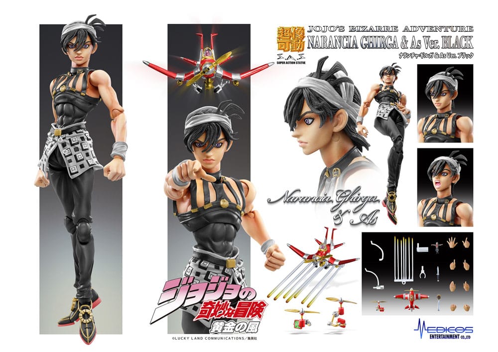 JoJo's Bizarre Adventure Part 5: Golden Wind figurine Chozokado (Narancia Ghirga & As Ver. Black) 15 cm