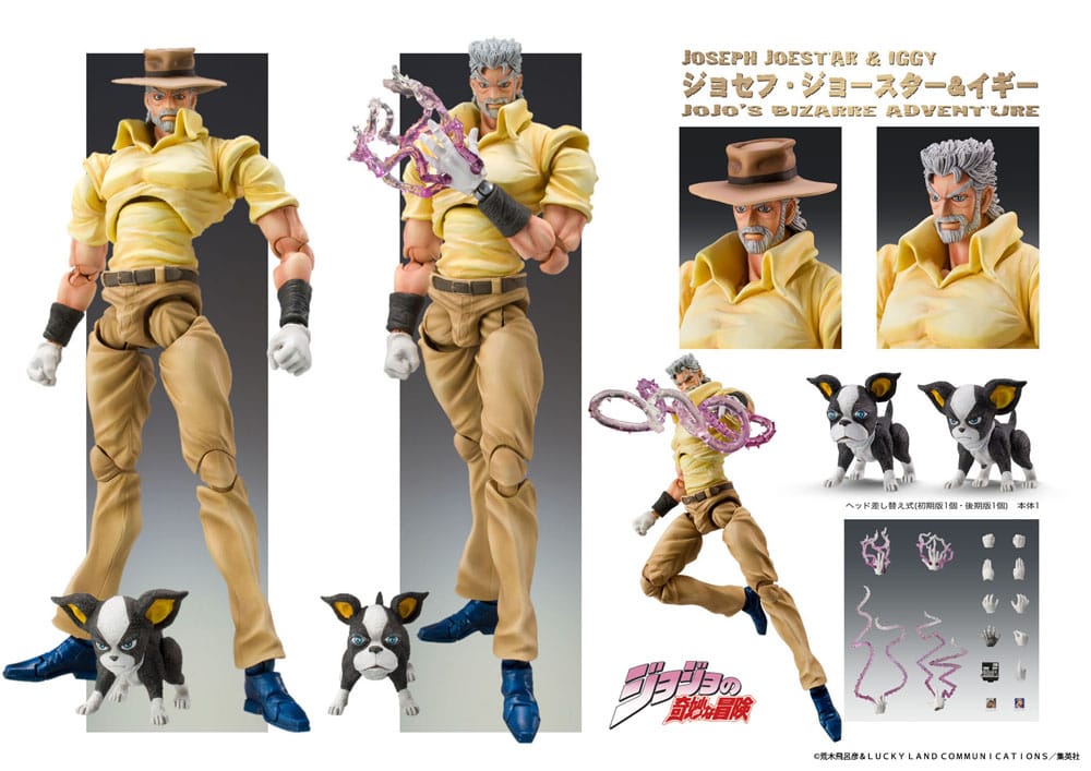 JoJo's Bizarre Adventure figurine Super Action Chozokado (Joseph Joestar & Iggy) (3rd-run) 15 cm