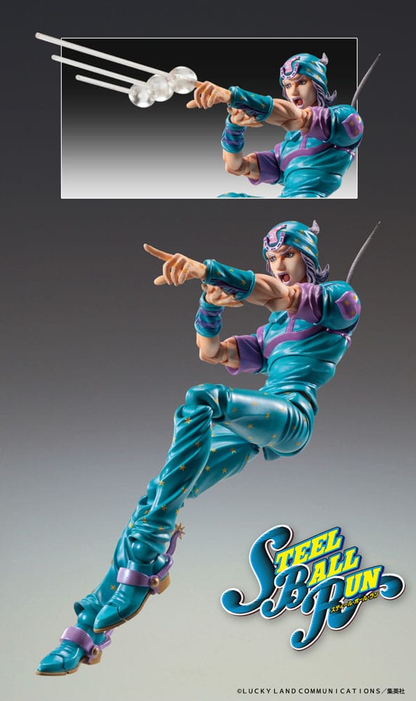 Figurine Steel Ball Run de JoJo's Bizarre Adventure Part 7 Super Action Chozokado Johnny Joestar Second 15 cm