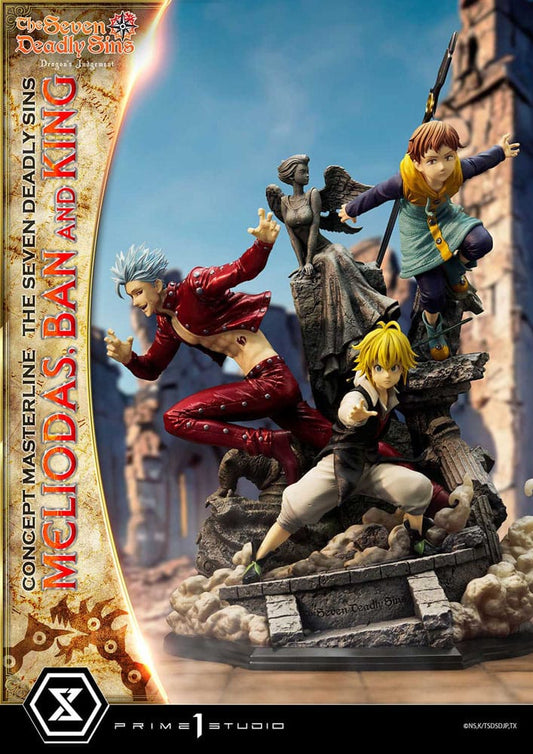 Seven Deadly Sins Concept Masterline Series statuette Meliodas, Ban and King 55 cm
