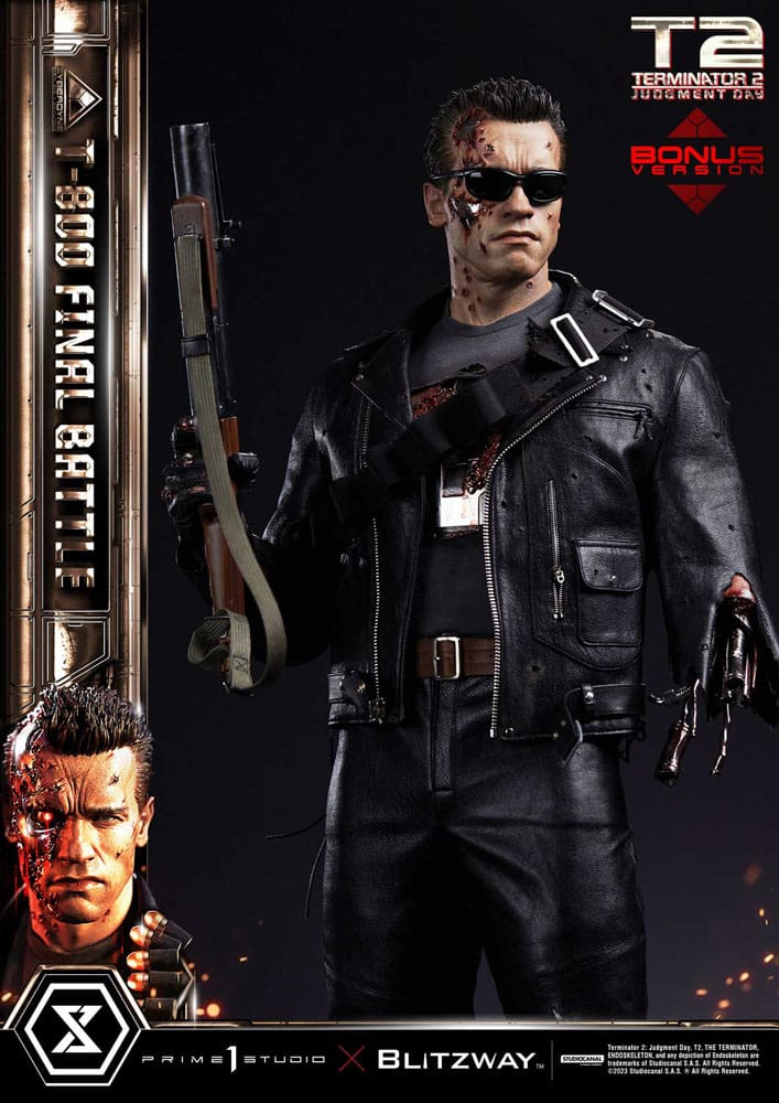 Terminator 2 statuette Museum Masterline Series 1/3 T-800 Final Battle Deluxe Bonus Version 75 cm