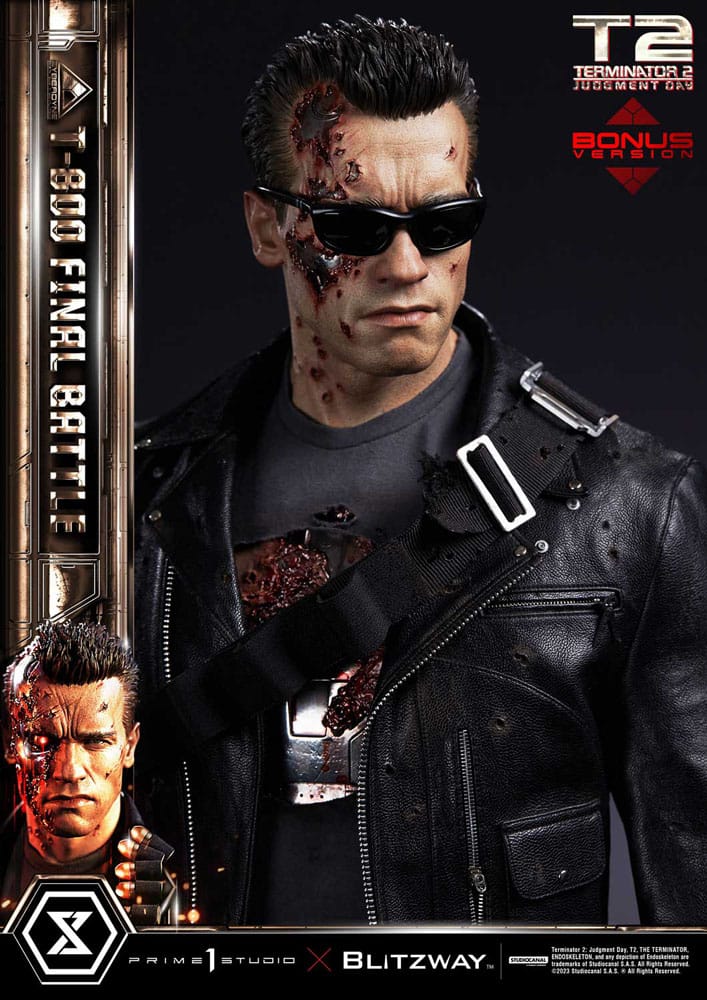 Terminator 2 statuette Museum Masterline Series 1/3 T-800 Final Battle Deluxe Bonus Version 75 cm