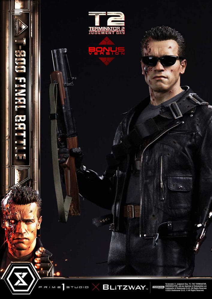 Terminator 2 statuette Museum Masterline Series 1/3 T-800 Final Battle Deluxe Bonus Version 75 cm