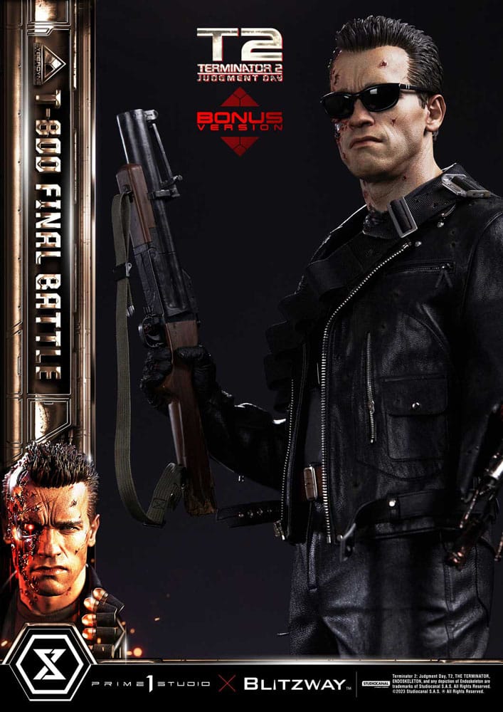 Terminator 2 statuette Museum Masterline Series 1/3 T-800 Final Battle Deluxe Bonus Version 75 cm