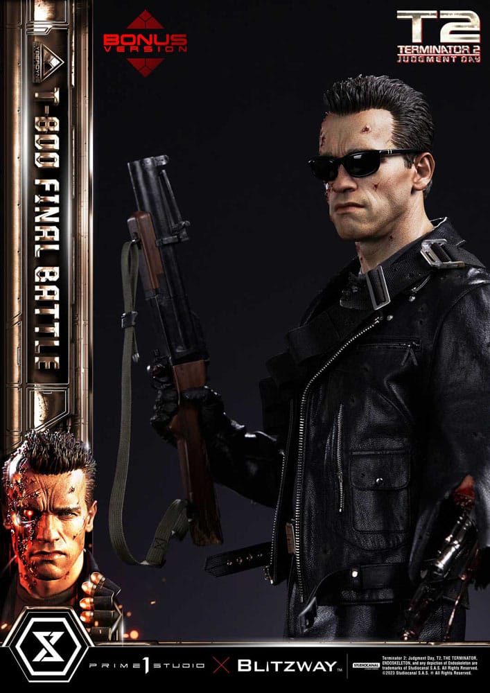 Terminator 2 statuette Museum Masterline Series 1/3 T-800 Final Battle Deluxe Bonus Version 75 cm