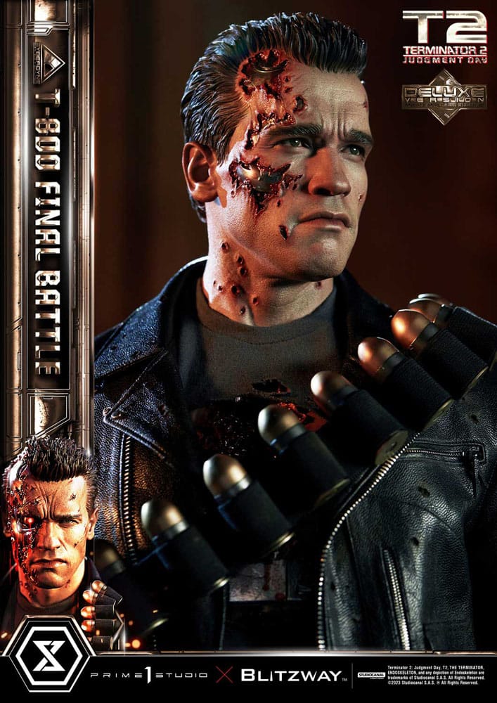 Terminator 2 statuette Museum Masterline Series 1/3 T-800 Final Battle Deluxe Bonus Version 75 cm
