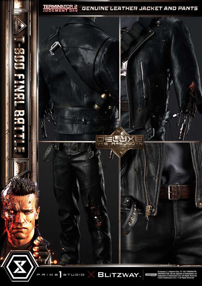 Terminator 2 statuette Museum Masterline Series 1/3 T-800 Final Battle Deluxe Bonus Version 75 cm