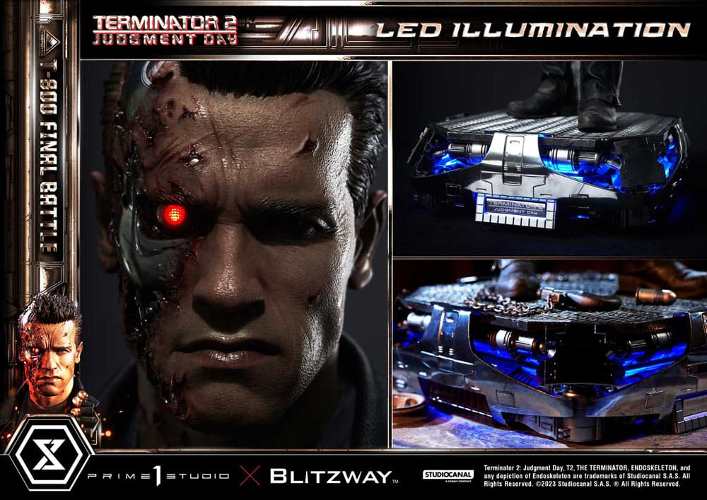 Terminator 2 statuette Museum Masterline Series 1/3 T-800 Final Battle Deluxe Bonus Version 75 cm