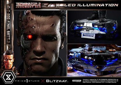 Terminator 2 statuette Museum Masterline Series 1/3 T-800 Final Battle Deluxe Bonus Version 75 cm