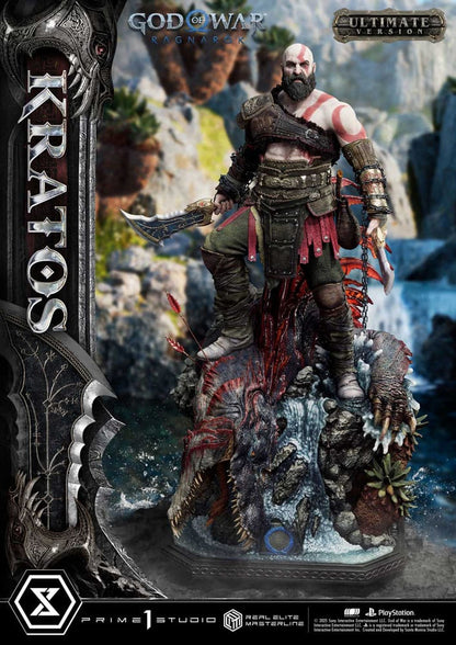 Statuette God of War : Ragnarok Real Elite Masterline Series 1/3 Kratos Ultimate Bonus Version 95 cm