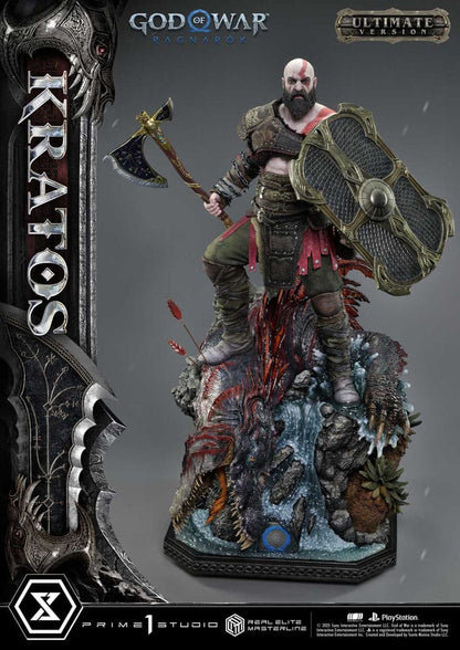 Statuette God of War : Ragnarok Real Elite Masterline Series 1/3 Kratos Ultimate Bonus Version 95 cm
