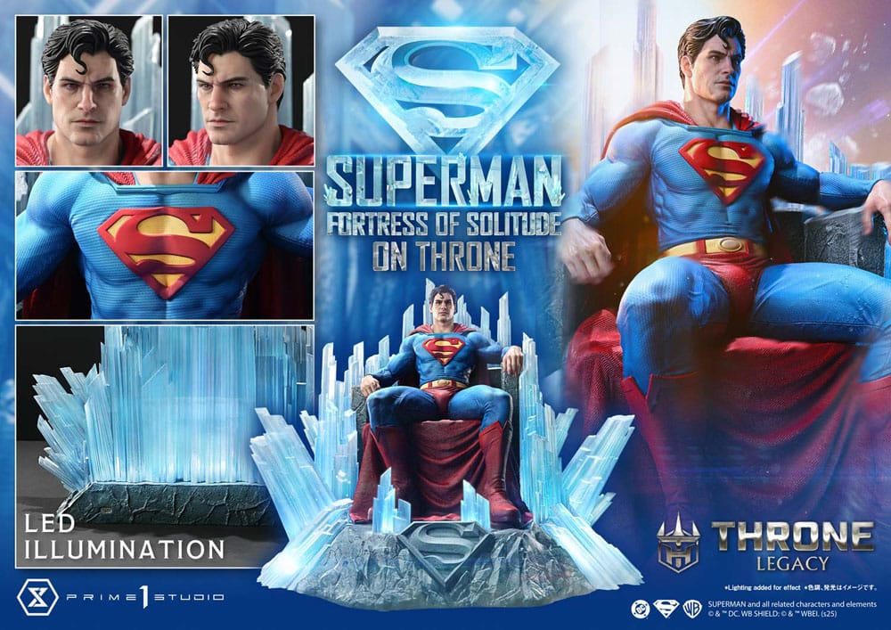Statuette DC Comics 1/4 Throne Legacy Collection Superman Fortress of Solitude sur Trône (Design par Gabriele Dell'Otto) 52 cm
