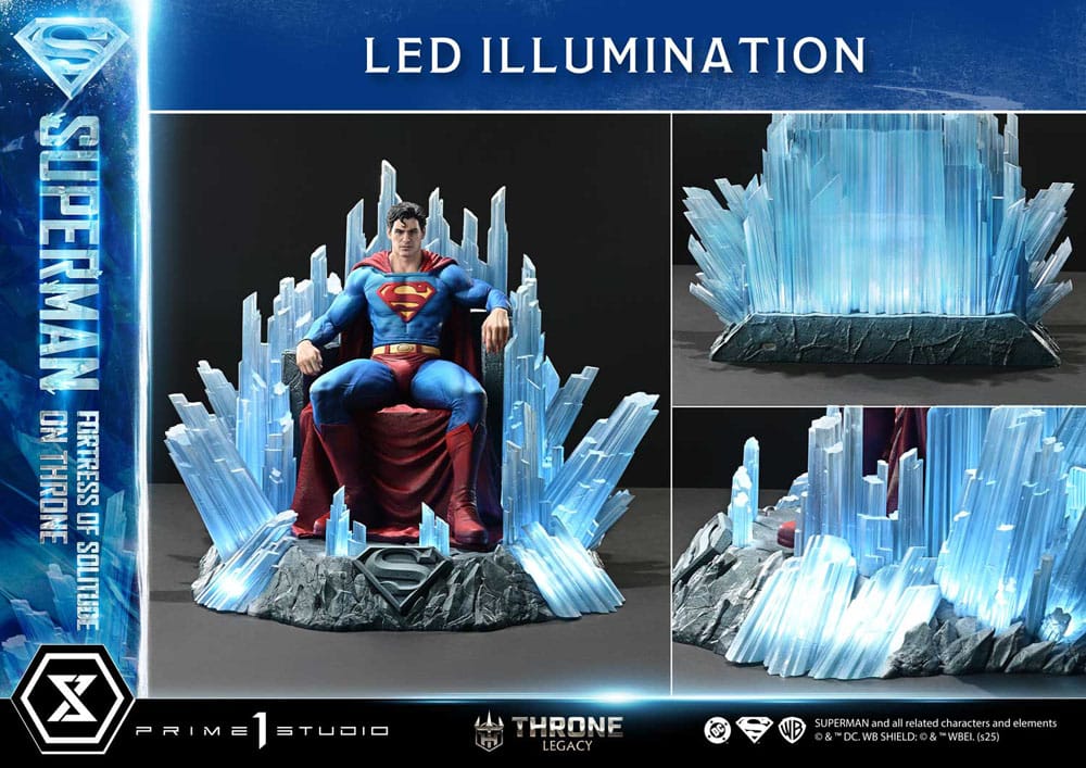 Statuette DC Comics 1/4 Throne Legacy Collection Superman Fortress of Solitude sur Trône (Design par Gabriele Dell'Otto) 52 cm