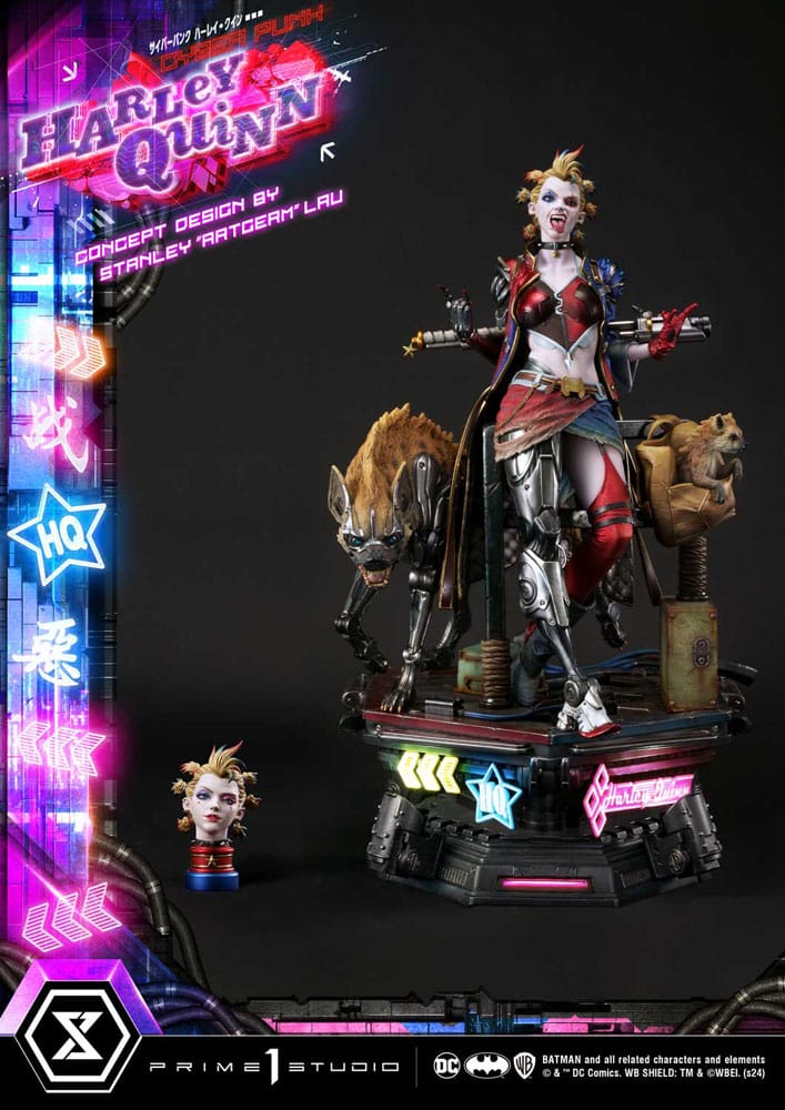 Batman statuette Ultimate Premium Masterline Series Cyberpunk Harley Quinn 60 cm