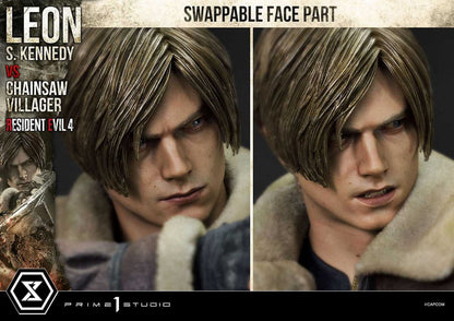Statuette Resident Evil 4 Ultimate Premium Masterline Series 1/4 Leon S. Kennedy vs. Chainsaw Villager 76 cm