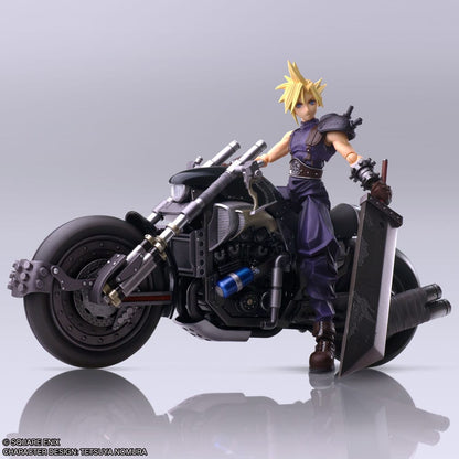 Final Fantasy VII Bring Arts figurine avec véhicule Cloud Strife Hardy-Daytona 15 cm