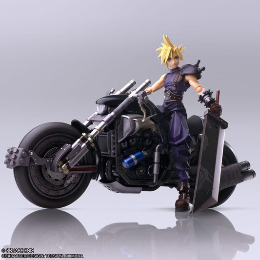Final Fantasy VII Bring Arts figurine avec véhicule Cloud Strife Hardy-Daytona 15 cm