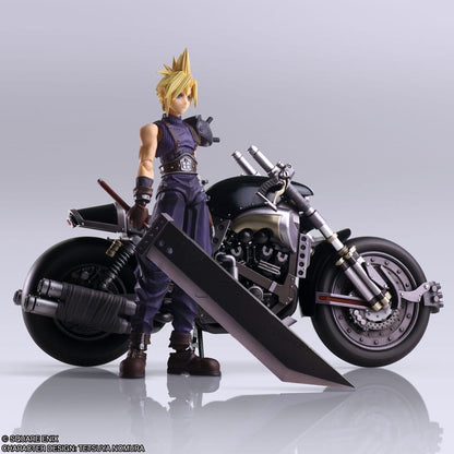 Final Fantasy VII Bring Arts figurine avec véhicule Cloud Strife Hardy-Daytona 15 cm