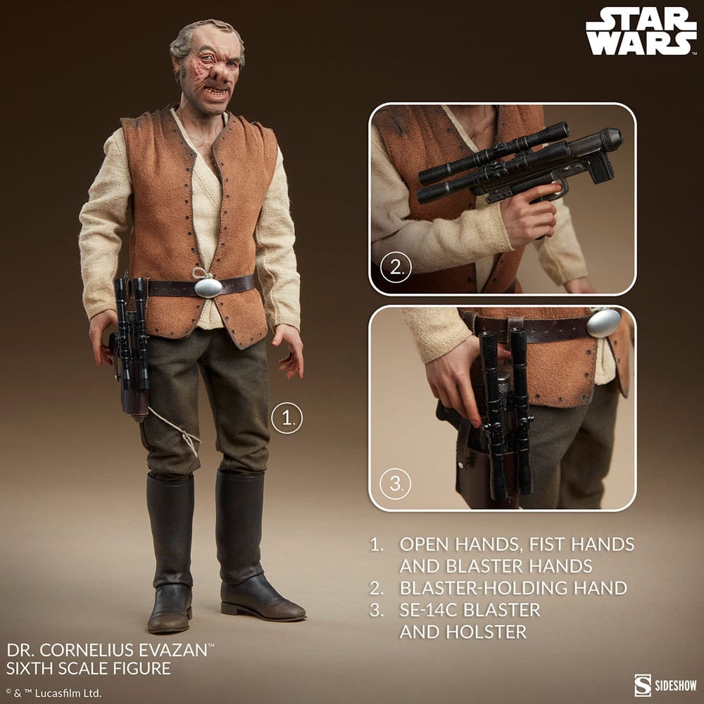 Figurine Star Wars Episode IV Scum & Villainy 1/6 Docteur Cornelius Evazan 30 cm